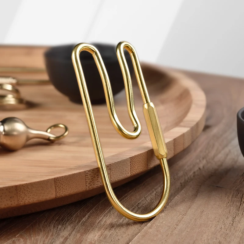 Брелок для ключей QOONG ручной работы из латуни подвесное кольцо на ремень