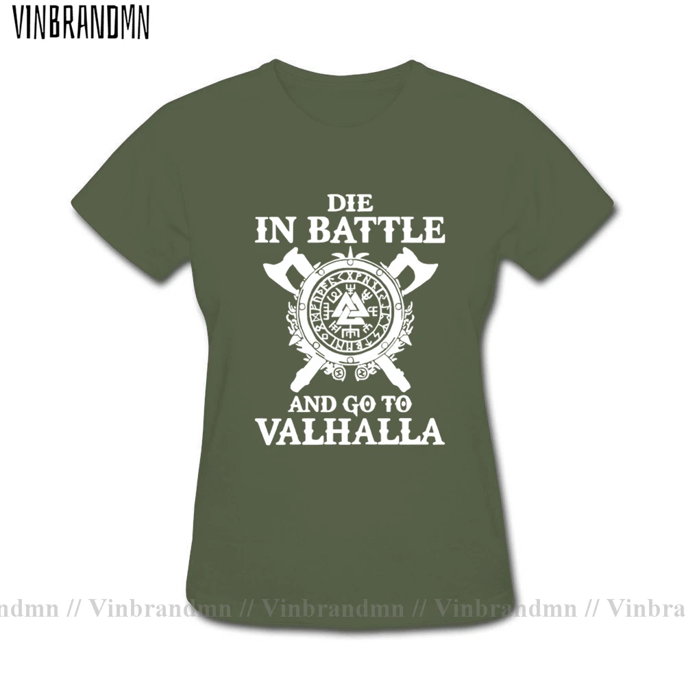 Футболка женская хлопковая с надписью go to valhalla | Женская одежда