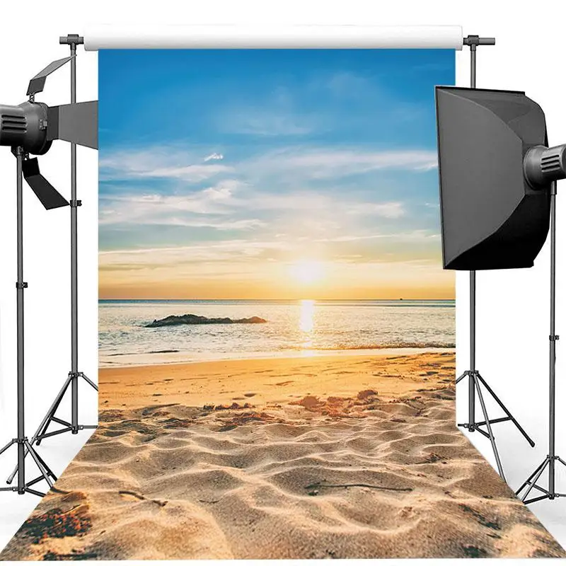 

Фон Nitree лето пляж день рождения закат голубое небо белые облака фотографии фоны для студийной съемки фон для фотографий