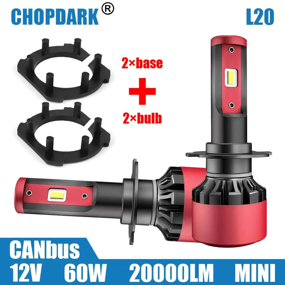 Светодиодные лампы для автомобильных фар H7 и адаптер основания держатель