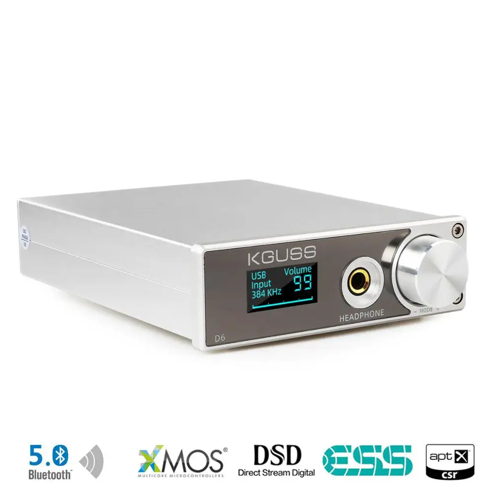 Новинка KGUSS D6 Расшифровка Bluetooth amp ESS9018K2M OPA2134 X 2 USB DAC XMOS XU208 DSD256 жесткое решение