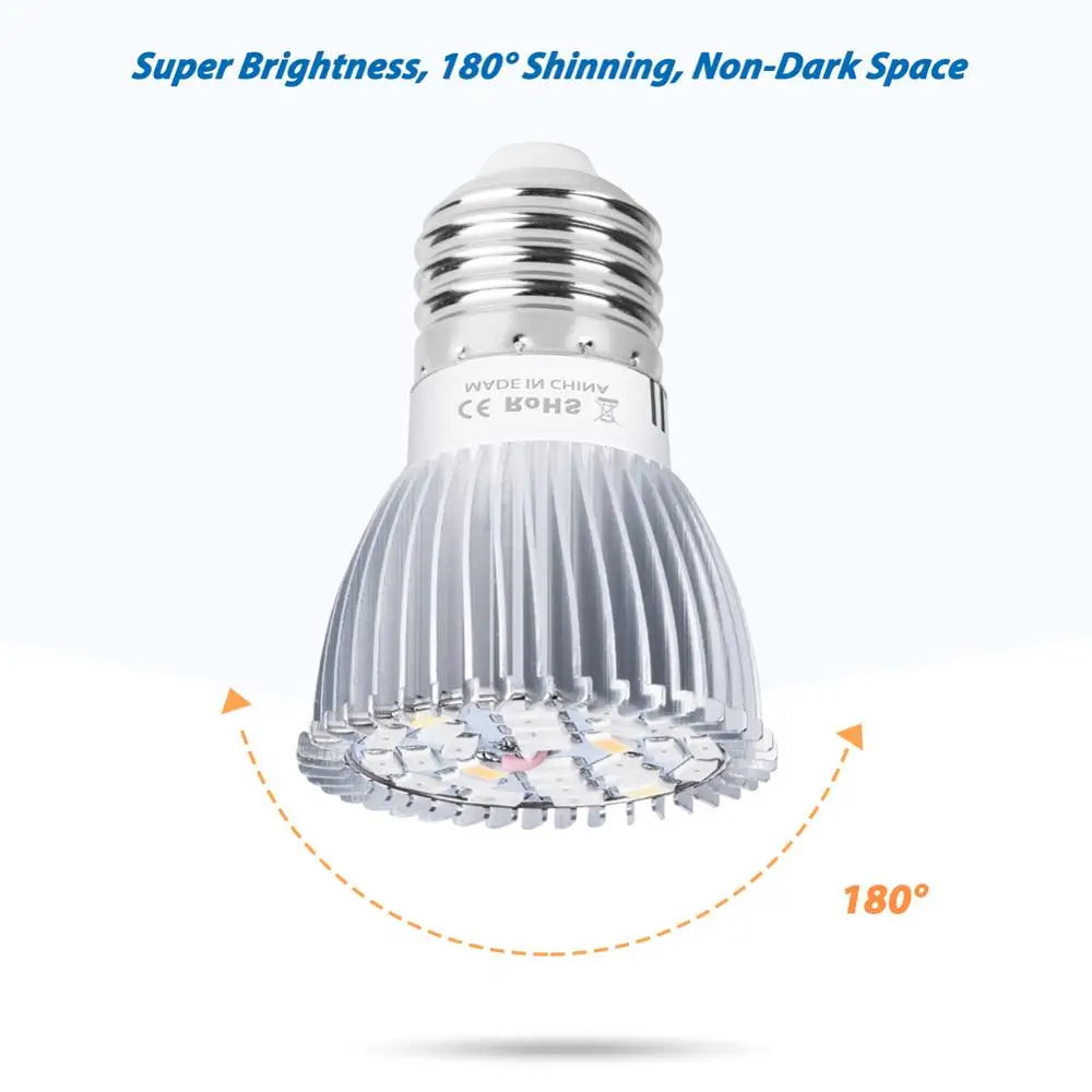 

Grow Light E27 Plant Lamp Full Spectrum LED Bulb E14 Hydroponic LED Growth Light 18W 28W Greenhouse LED Phyto Lamp 220V Fitolamp