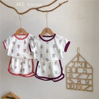boys girls clothing child summer sets kids cotton tops shorts matching outfits baby tracksuit 2022 korean children sports suit