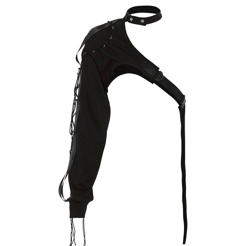 Женская Асимметричная куртка на одно плечо с длинным рукавом и завязкой уличная