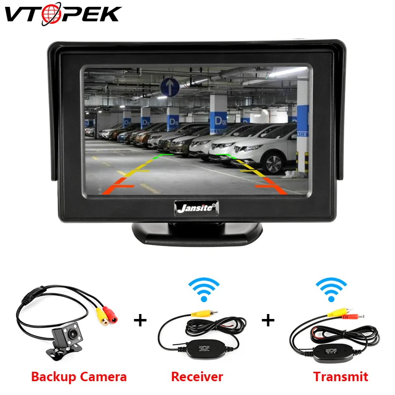 Автомобильный монитор Vtopek 4 3 дюймовый экран для камеры заднего вида TFT LCD HD