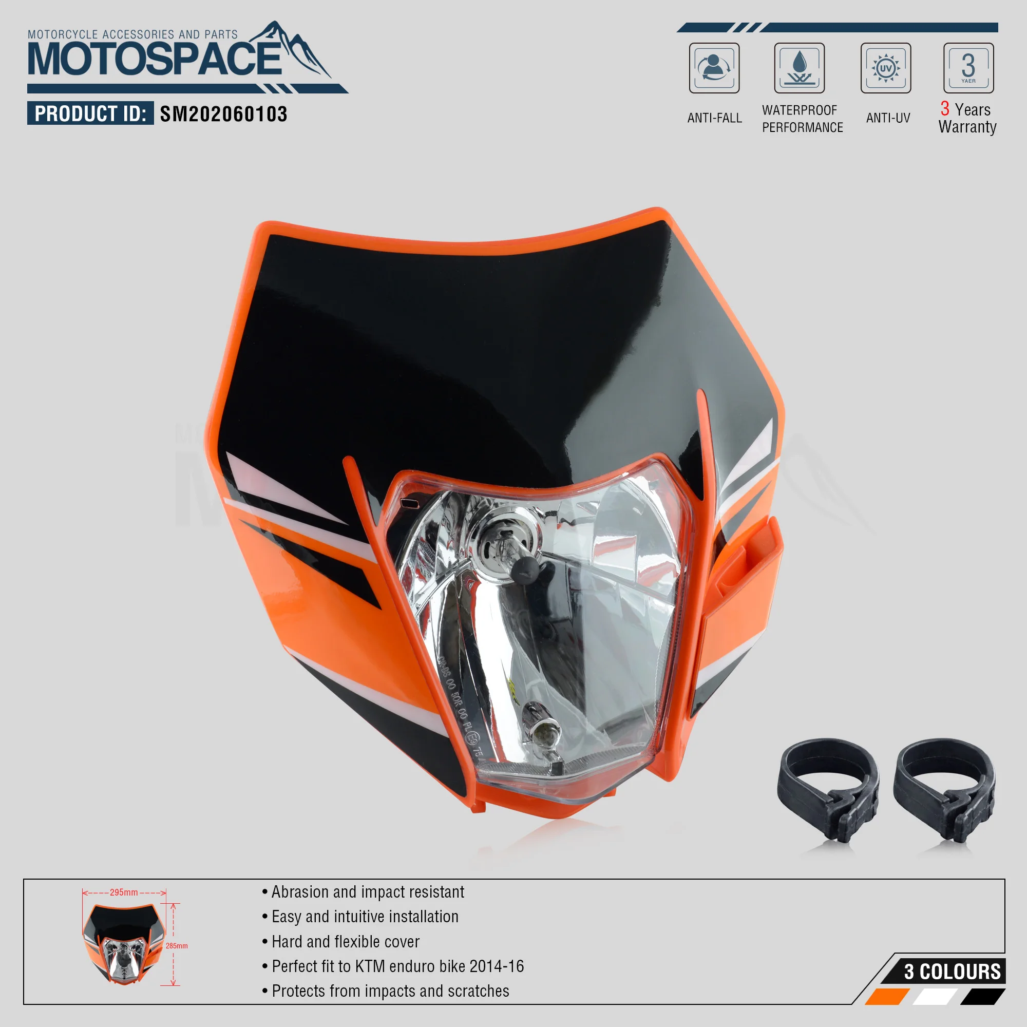 Налобный фонарь Spacemotors с наклейкой для KTM SX F EXC XCF SMR 2014 2015 2016 мотоцикла кроссового