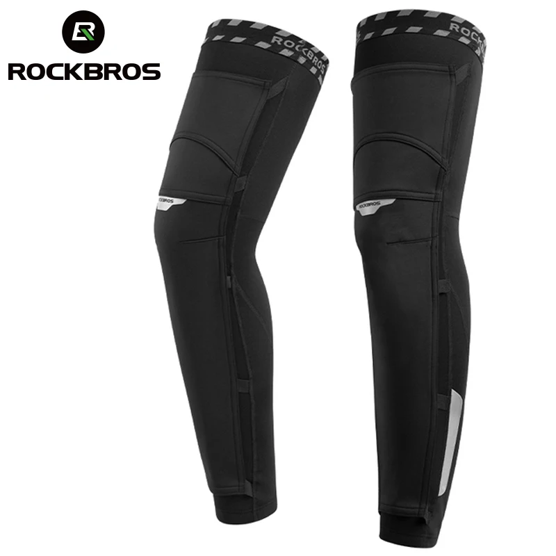 

ROCKBROS Cycling Winter Knee Pad Windproof Thermal Kneepad Leg Protector for Motorbike Scooter Bike Arm Leg Warmers Legging