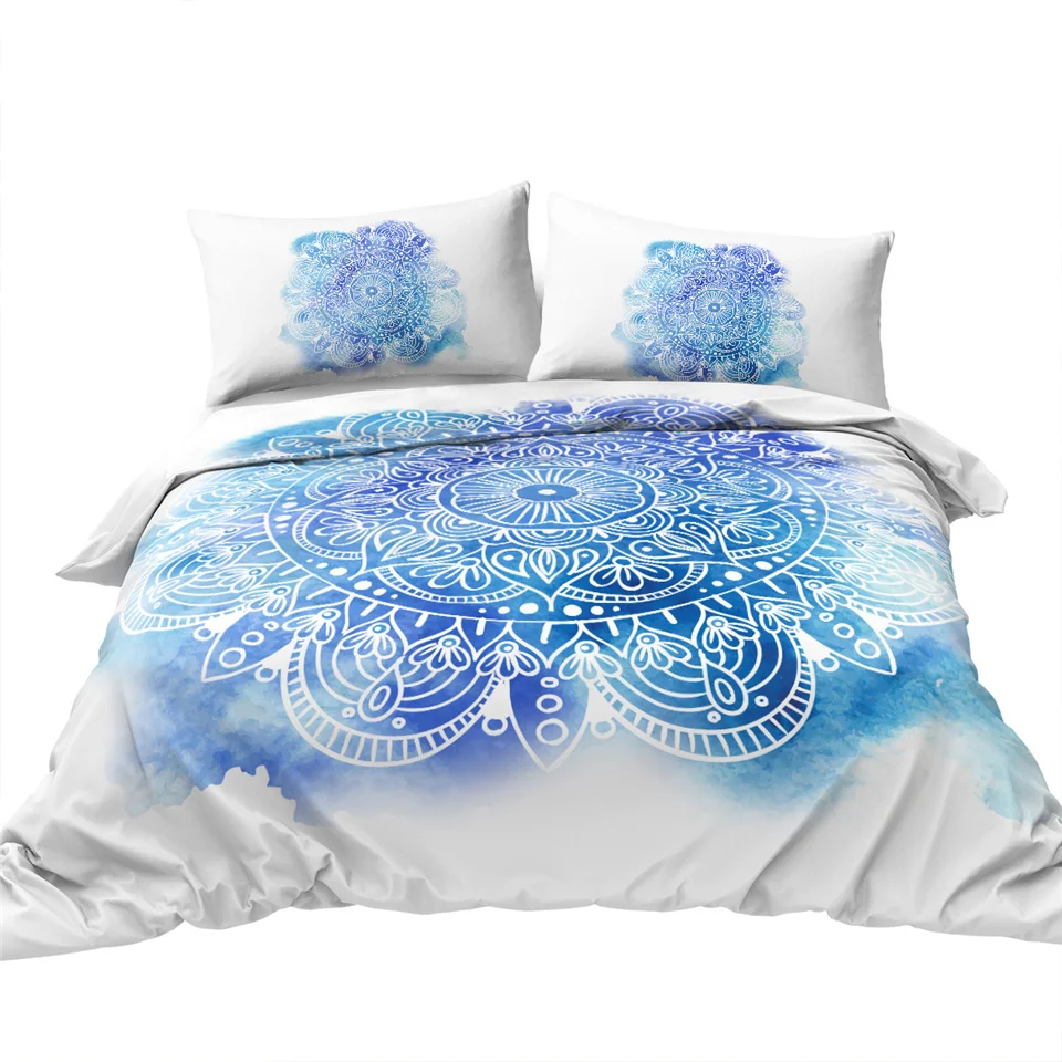 Blesslive цветок лотоса Tie Dye постельное белье 3 шт. богемный Мандала пододеяльник Желтый Фиолетовый Зеленый Tye Dye домашний текстиль