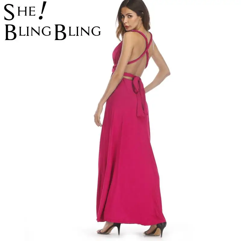 Вечернее платье макси SheBlingBling Бандажное длинное летнее модное Многонаправленное