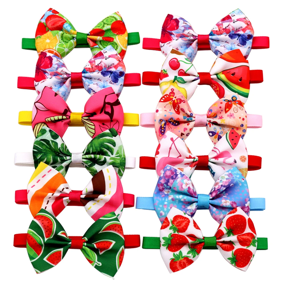 40 шт аксессуары для собак летних фруктов Стиль бабочки домашних галстук