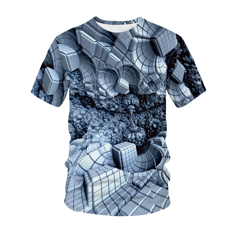 Футболка мужская трехмерная с рисунком туннелей повседневный Топ в стиле
