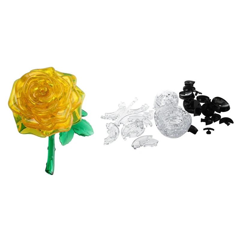 1 шт. Кристалл Головоломка модель головоломки Сделай Сам Роза гаджет желтый и