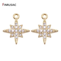 gold plated with inlaid zircon small star charms pendant for diy jewelry making handmade bracelet necklace earrings accessories