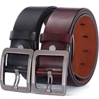 Мужской ремень из натуральной кожи, с металлической пряжкой