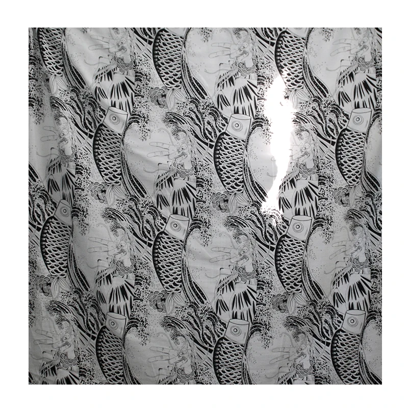 Хлопчатобумажная и льняная ткань с рисунком рыбы тканевая занавеска в японском