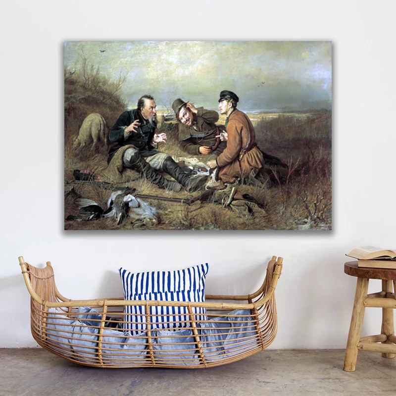 

Картина маслом на холсте «охотники на отдыхе»