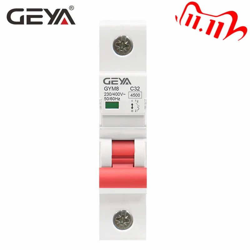 Автоматический выключатель GEYA GYM8 SP Din Rail C Curve 6A 10A 16A 20A 25A 32A 40A 50A 63A 220V с сертификатом