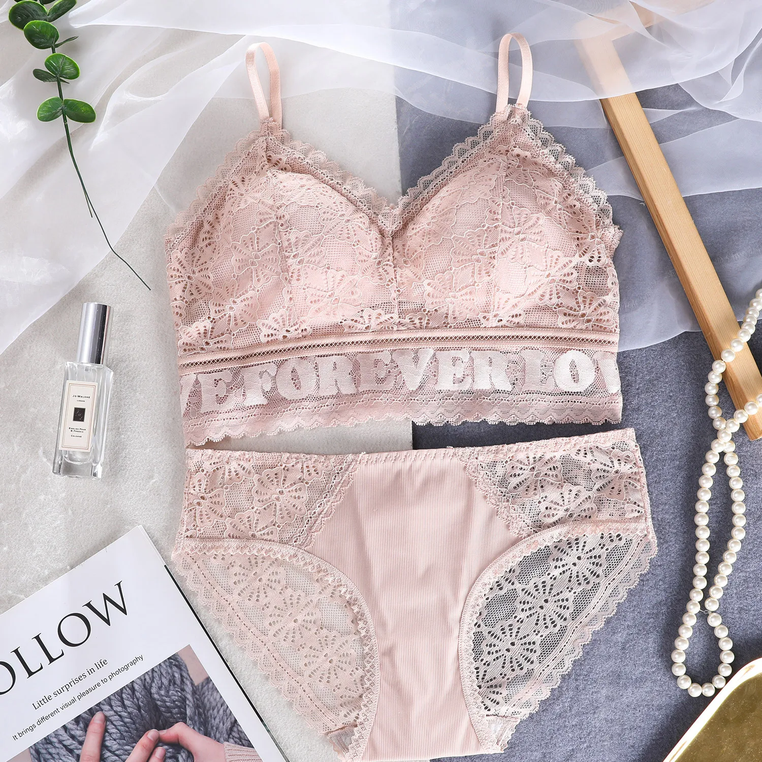 Fashion Sexy Bra set Women's push up Lace Underwear Panties Thin breathable bra Jacquard | Женская одежда