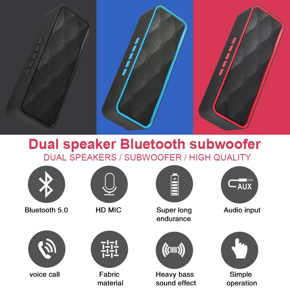 Портативный Bluetooth-динамик диагональю дюйма Мультимедийный USB-сабвуфер