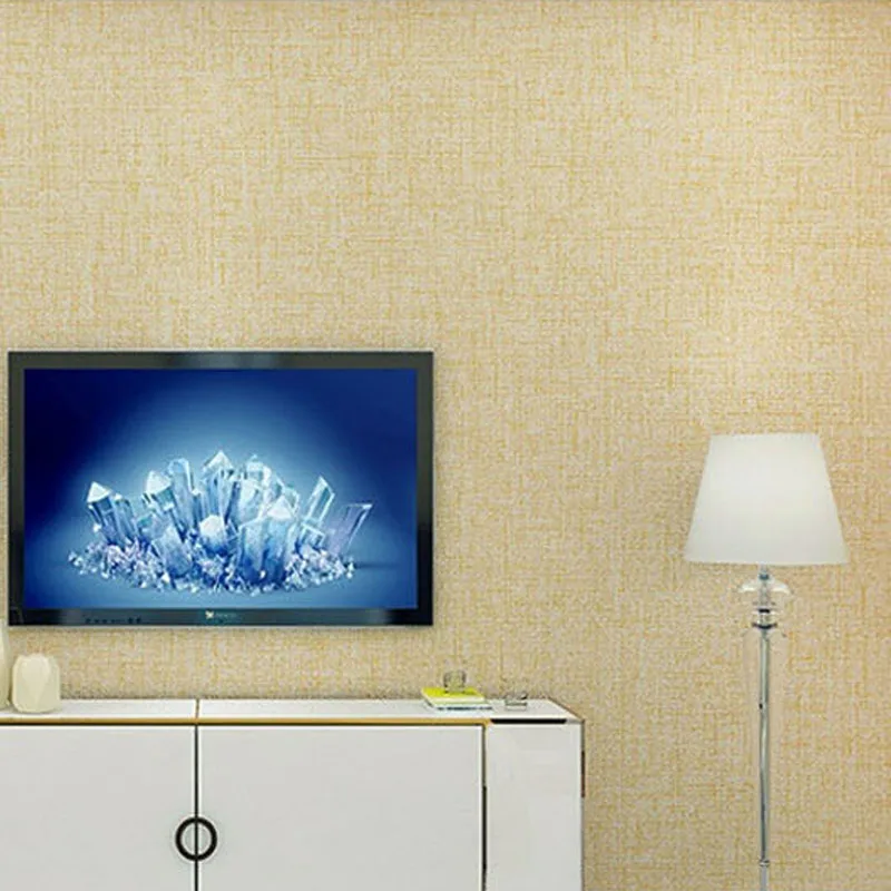 

Solid color PVC Wallpaper Roll Vintage Imitation Linen Pattern Waterproof Sticker Living Room Bedroom Background Grey Wall paper