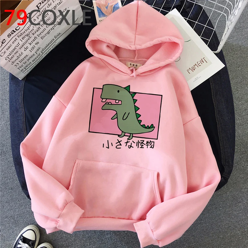 

Толстовка Женская с принтом динозавра, Милая зимняя теплая уличная одежда с забавным рисунком лягушки, топы в стиле аниме, Свитшот