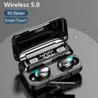 Беспроводная гарнитура 9D стерео спортивные наушники гарнитура с микрофоном TWS F9 цифровой дисплей Bluetooth наушники