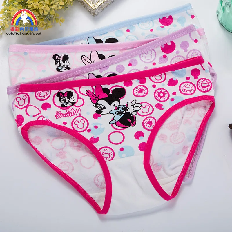 4pcs Girls Cartoon Boxes Children Cotton Underwear Minnie Mouse Printing Panties Kids Short Princess Girl Underpants | Детская одежда и