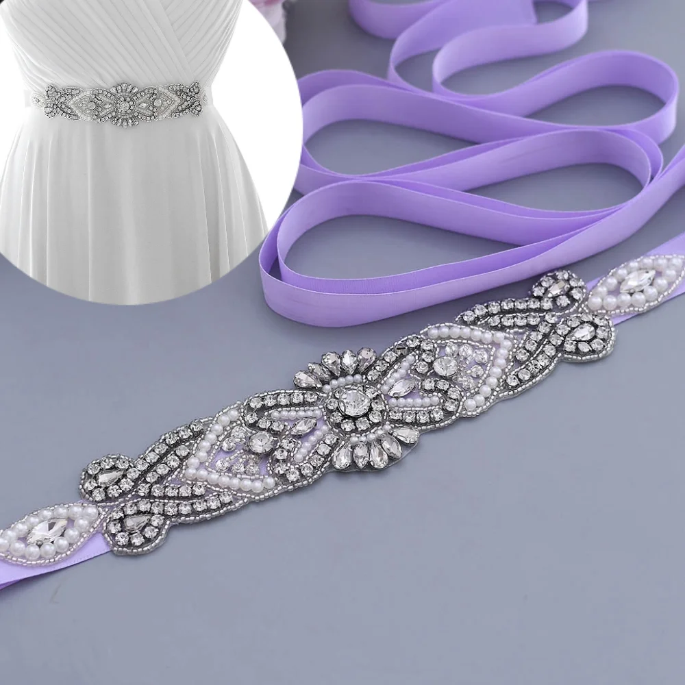 TOPQUEEN S208 серебряные стразы свадебный пояс лента для талии черные свадебные пояса