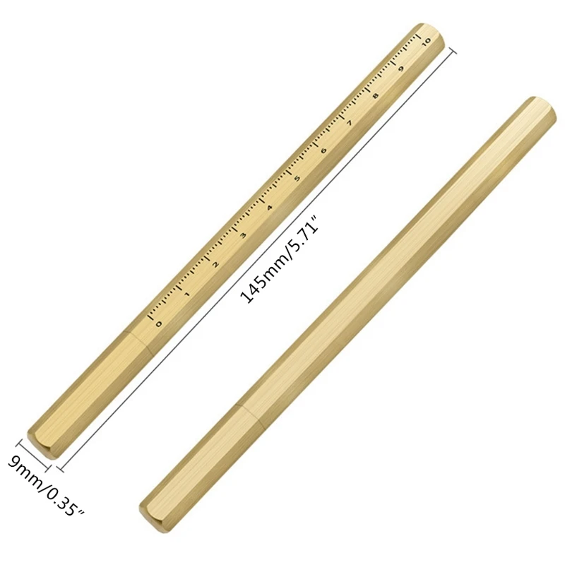 

Creative Vintage Metallic Gel Pen Hexagonal Brass Signing Pens School Supplies