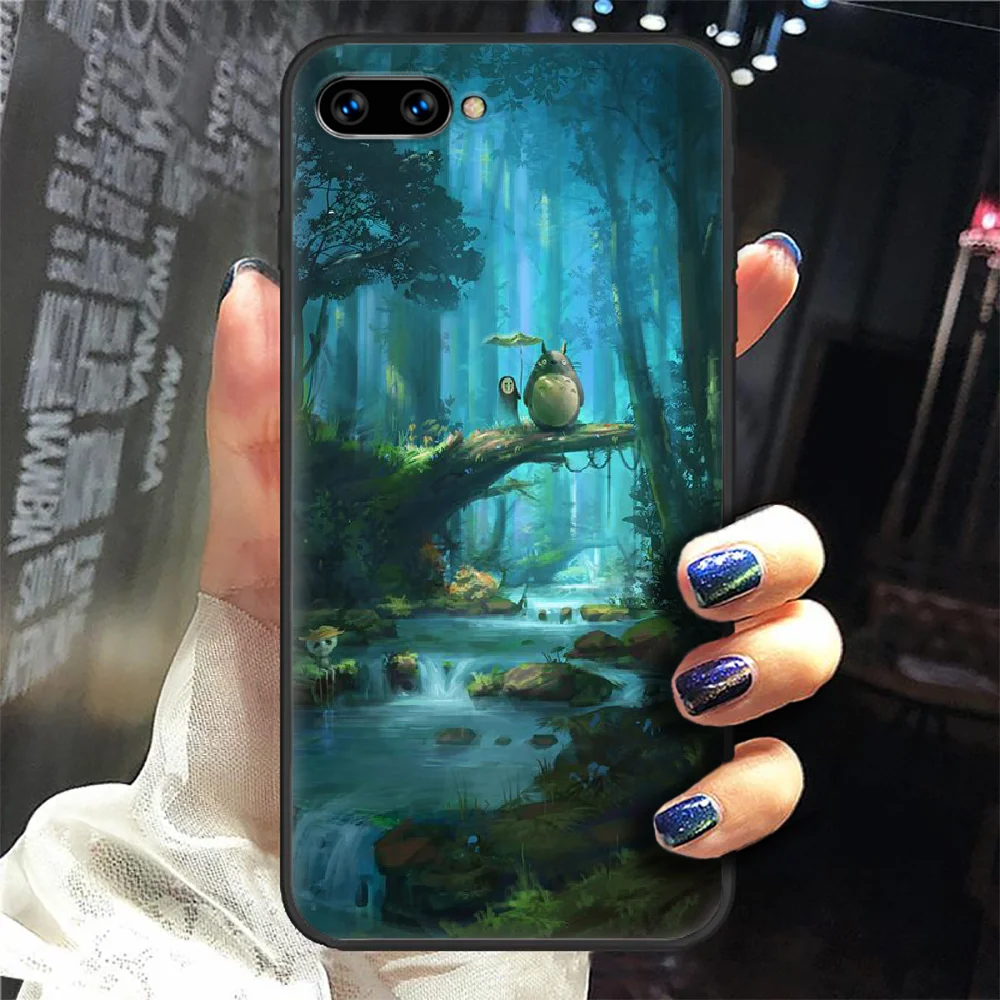 

Tonari no Totoro Miyazaki Hayao Phone Case Cover Hull For HUAWEI honor 8 8c 8a 8x 9 9a 9x V10 MATE 10 20 I lite pro black prime