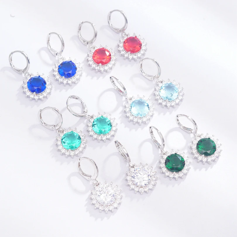 Женские длинные серьги подвески круглой формы 6 цветов с крупным