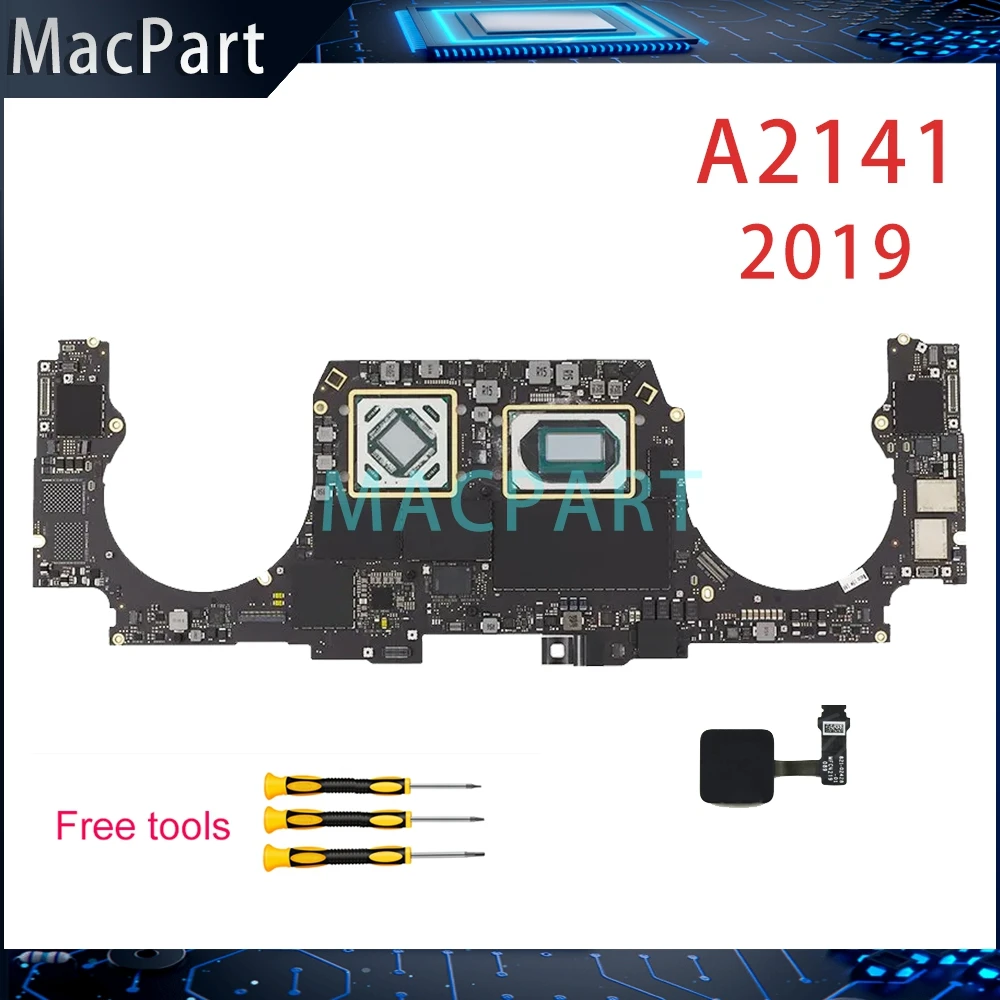 

Original Tested A2141 Motherboard 820-01700-05 for MacBook Pro Retina 16" Logic Board 16GB 32GB i7 i9 2019 Year with Touch ID