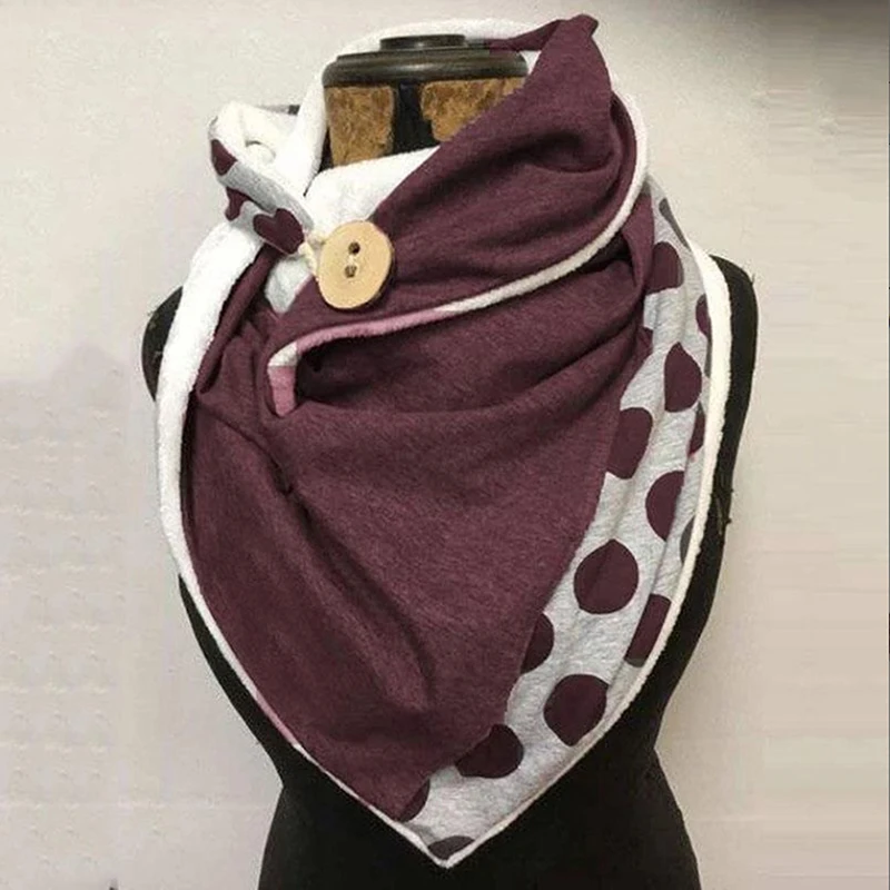

Femme Scarves Winter Warm Wraps Fashion Women Scarf Printing Button Soft Wrap Casual Simple Scarves Comfortable Shawls