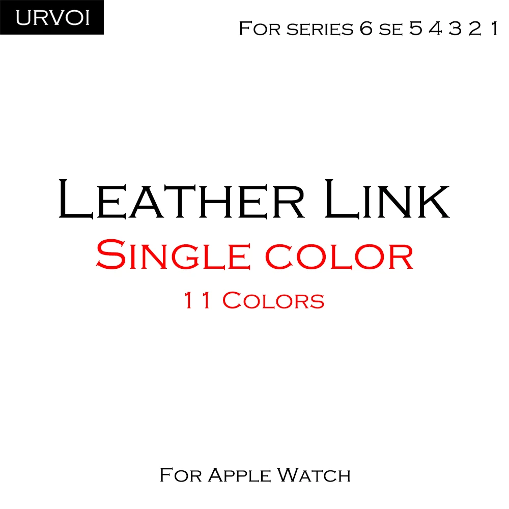 Кожаный ремешок URVOI для Apple Watch series 7 6 5 4 321SE удобный мягкий браслет с магнитной