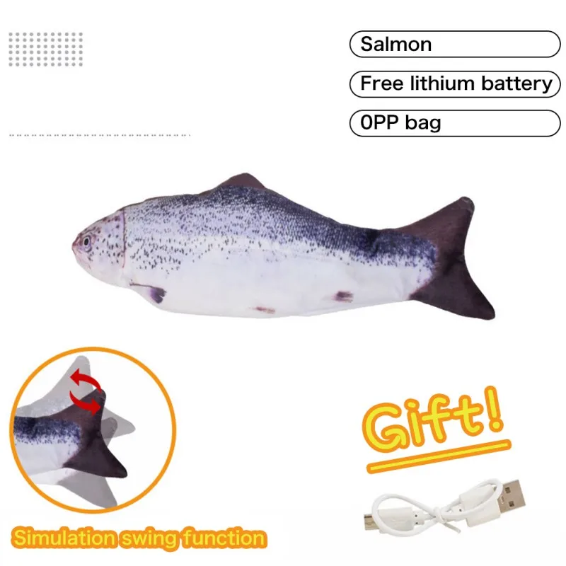 

Cat USB Charger Simulation Fish Toys Electric Cat toy dancing fish Interactive Cat Chew Bite Toys floppy Fish Cat Wagging