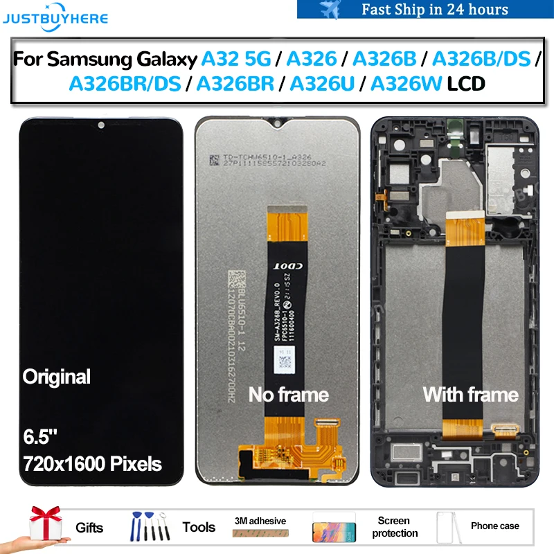 

Original For Samsung Galaxy A32 5G A326 A326B A326BR A326U A326W Pantalla lcd Display Touch Panel Screen Digitizer Assembly 6.5"