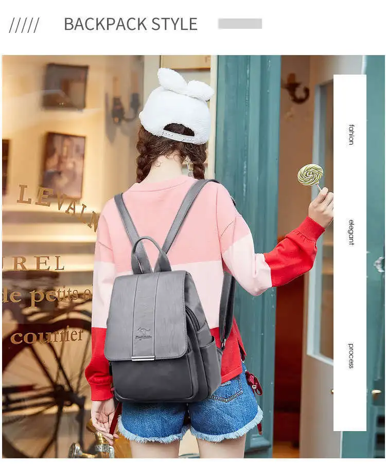 Woman High capacity travel Backpack Lady leather Backpack Fashion Female student Bag Sac a Dos School waterproof Shoulder Bags