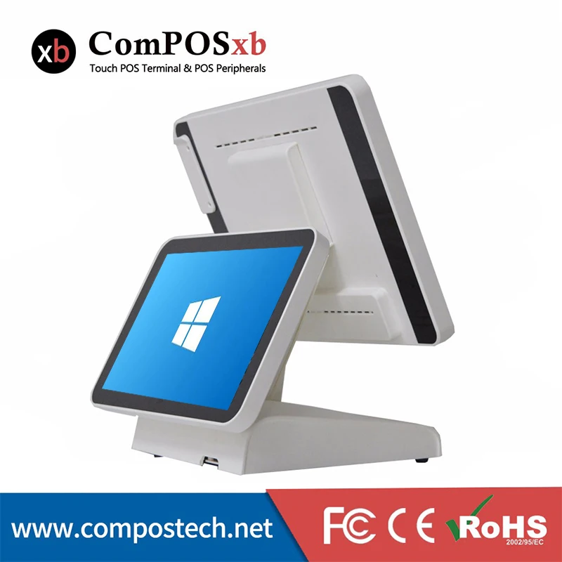 Новейшая модель двухэкранный сенсорный POS терминал 15 &quot/12&quot экран для