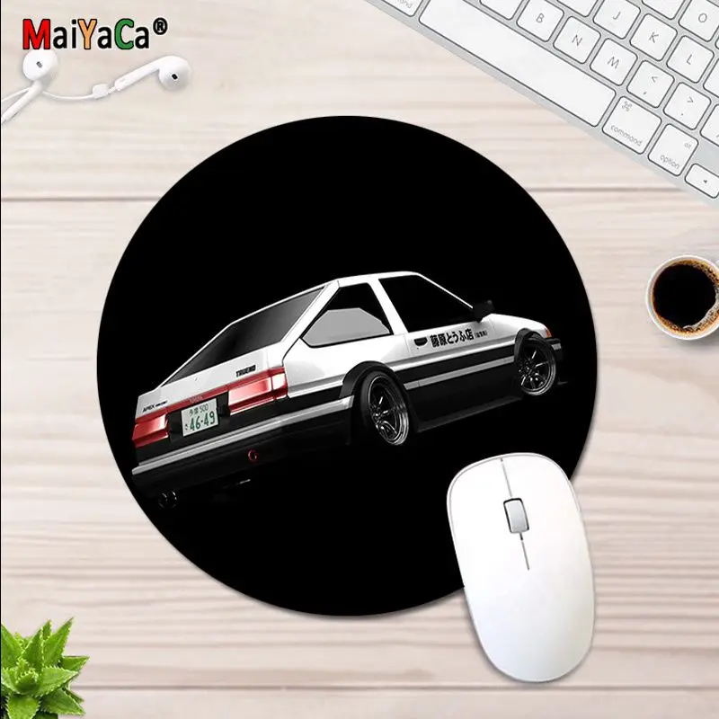 

Maiyaca Design Japan Initial D anime Laptop Computer round desk pads Mousepad Anti-Slip Laptop PC Mice Pad Mat gaming Mousepad