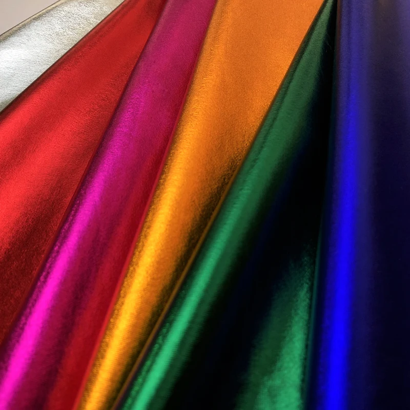 150 см * 100 растягивается до Блестящий Золотой Фольга бронзового цвета спандекс