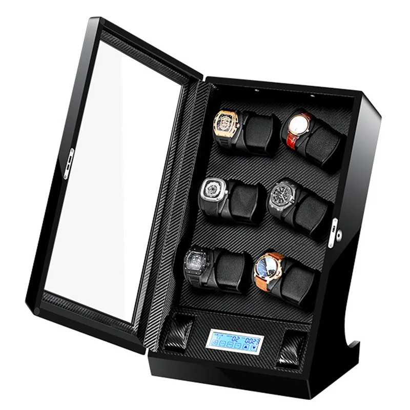 

Auto Watch Winder Case Wood Clock Casket Watch Winder Box Lacquer Rotate Slient Motor Display Clock Watch Winder