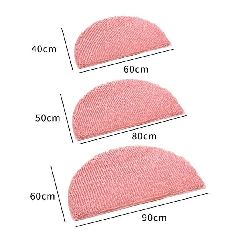 

60x90CM Chenille Door Mat Creative Semicircle Entrance Doormat Slip-resistant Soft Bathing Room Rugs Home Water-absorbing Mats