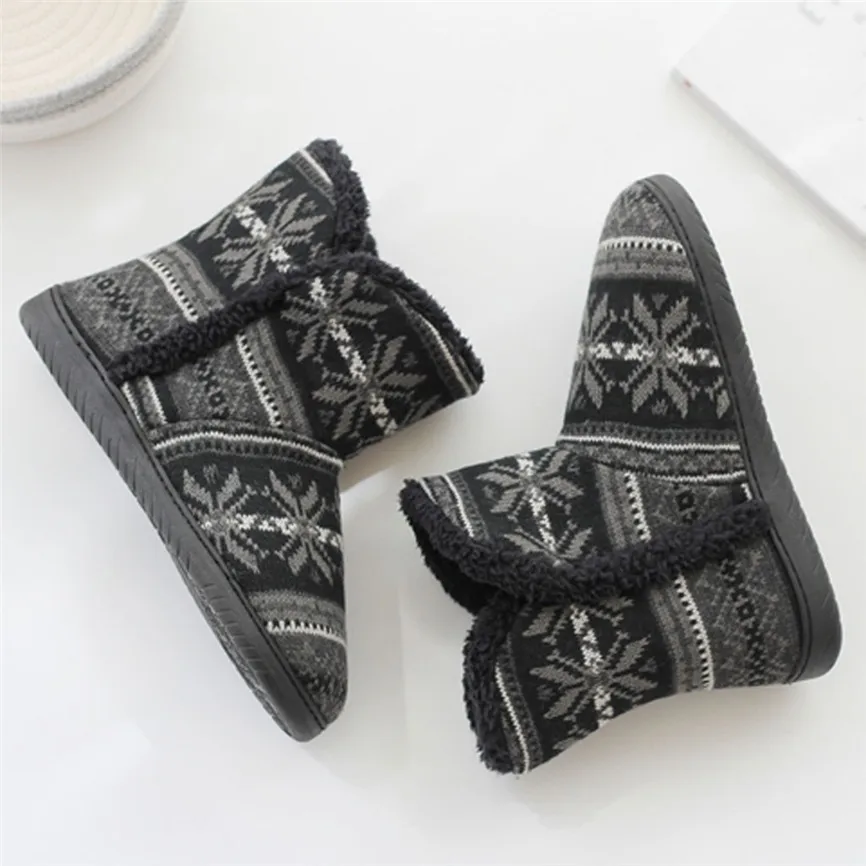 Женские ботинки из хлопка Нескользящие зимние модели для пар домашние мягкие