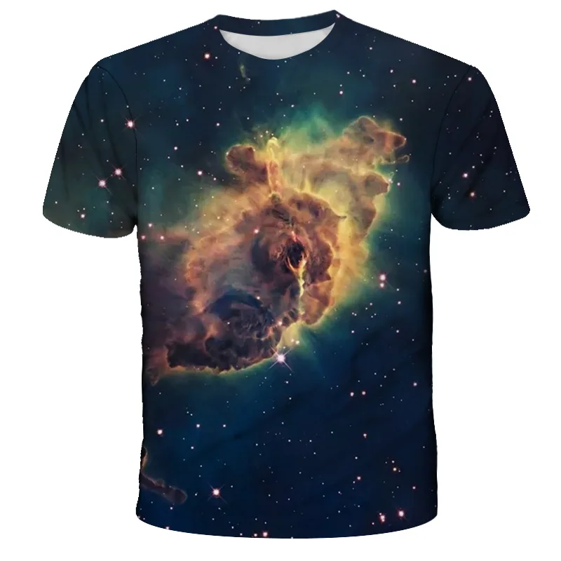 

2021 New 3D Printing Gorgeous Landscape Pattern Short-Sleeved Boys And Girls Summer Casual Fashion Short-Sleeved