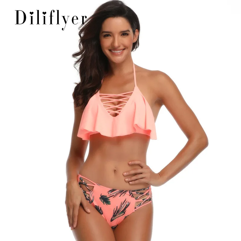 Летний купальник 2020 бикини с плетеной веревкой односторонний купальный костюм