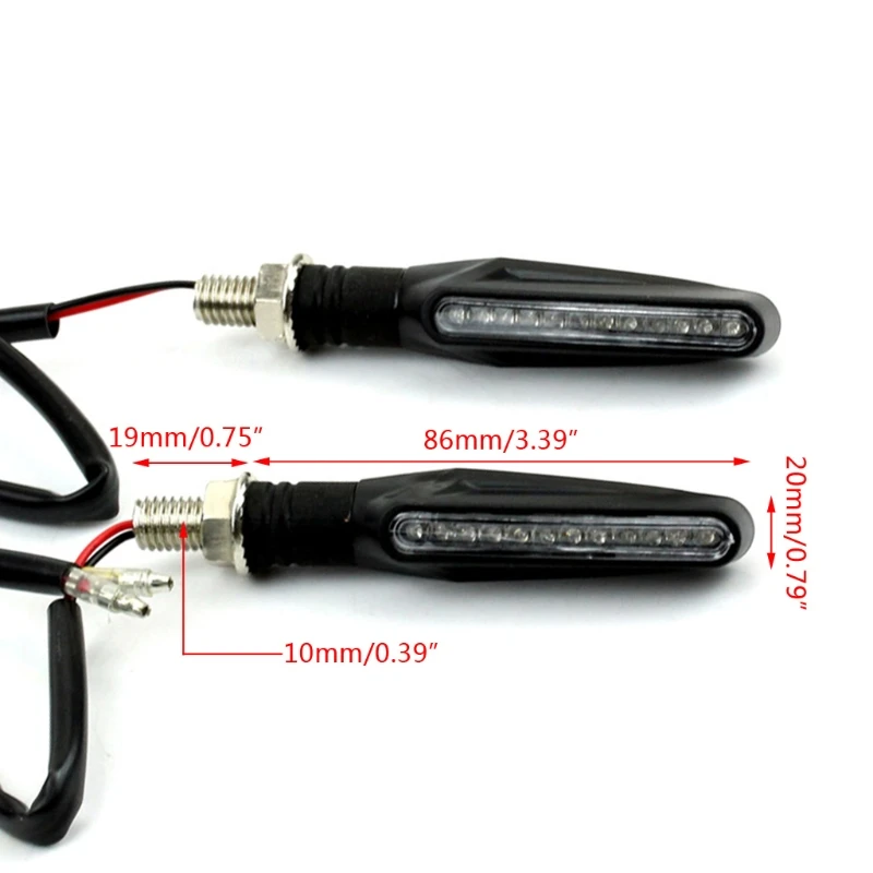 

2 x Universal Motorcycle 12 LED Amber Light Turn Signal Light Indicator Blinker 28GC