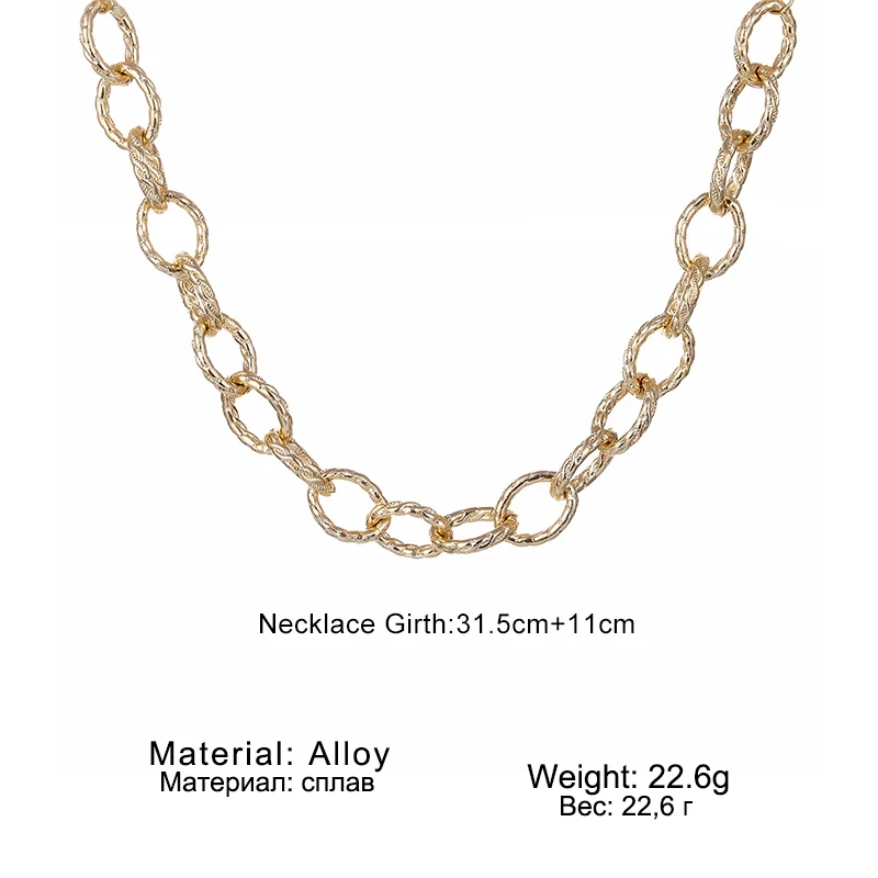 Большая толстая цепочка IPARAM в стиле панк золотого цвета Женская Геометрическая
