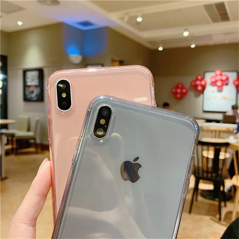 

Protective Cover Soft Shell for Iphone 11 Case for IPhone11 Pro Max X XS XR Case for Women Transparent Candy Color TPU Anti-fall