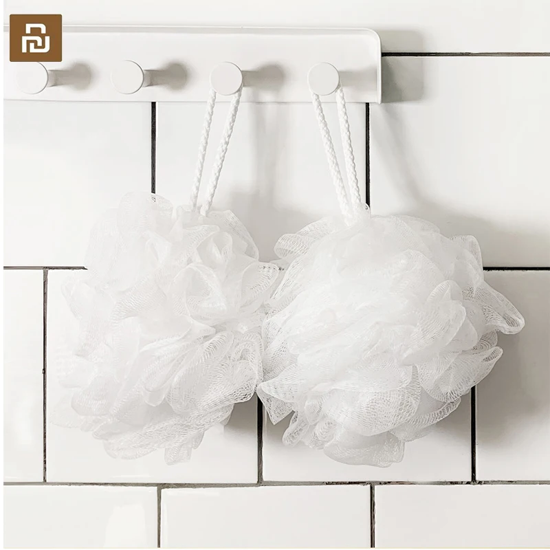 

Новинка, мягкая пенообразовательная текстура Youpin Bath ball white 2 шт./пакет, легко очищается