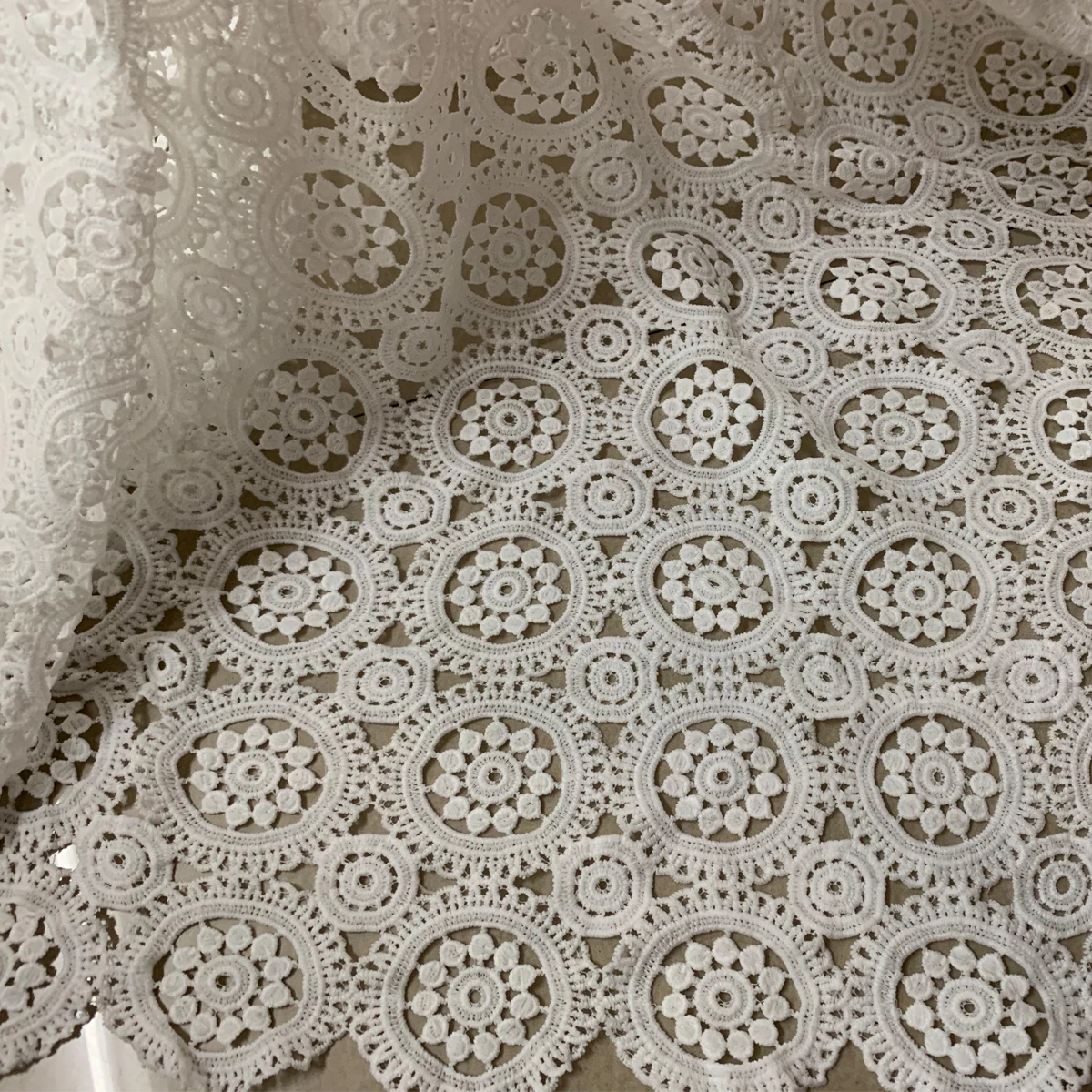 1 ярд африканская кружевная ткань белый гипюр 2019 высококачественный молочный